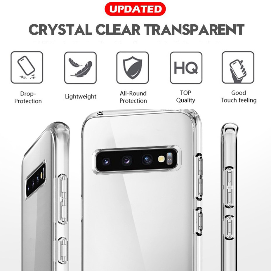 Ốp lưng chống sốc cho Samsung Galaxy S23 Ultra S22 S21 FE Ultra Z Flip 3 4 Fold 3 4 Note 10 Plus Lite hiệu Likgus Crashproof mặt lưng cường lực viền dẻo chống ố vàng - Hàng nhập Khẩu