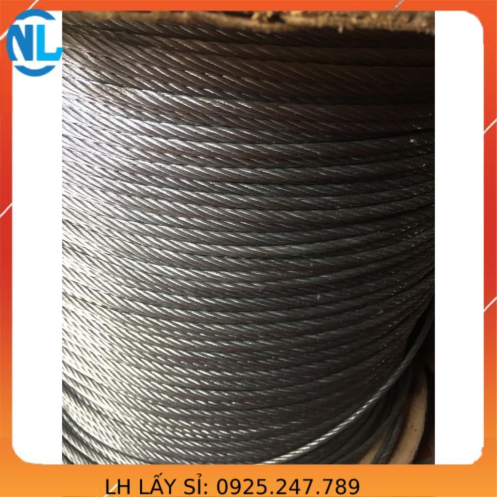Cáp mạ kẽm phi 4, 20m cáp mạ tặng 2 khóa, 1 tăng đơ cáp thép giá sỉ