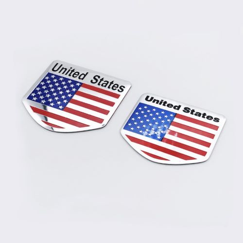 LOGO KIM LOẠI CỜ MỸ 3D DÁN XE Ô TÔ