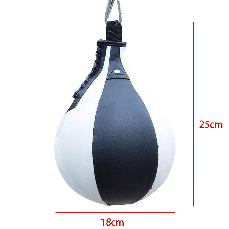Boxing tốc độ bóng hình quả lê hình túi tốc độ PU Túi đấm đấm Bánh tay xoay tay bóng tốc độ tập thể dục Huấn luyện Bóng Màu sắc: Trắng và Đen