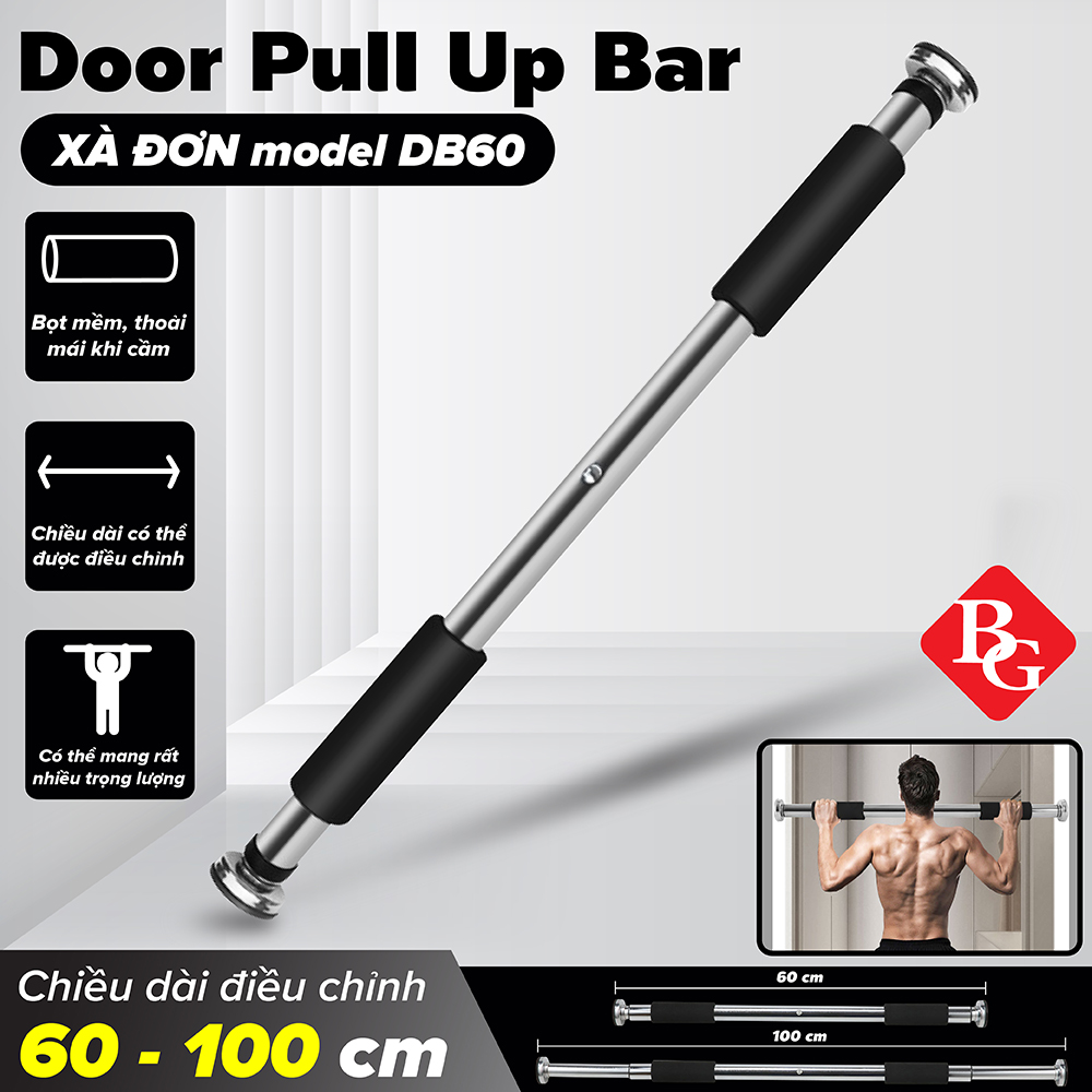 Xà đơn treo tường gắn cửa đa năng cao cấp tập thể dục tại nhà,Tay Cầm Bọc Đệm PVC Chống Trượt