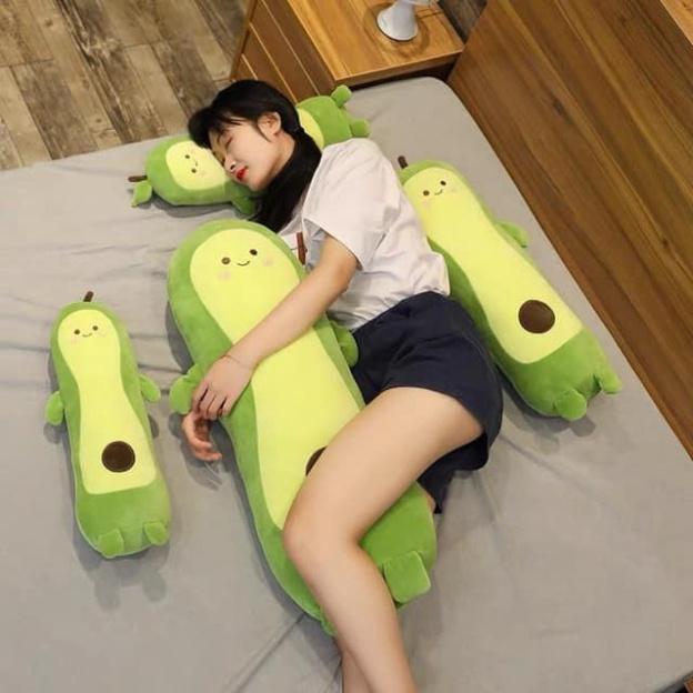 Gấu Bông Gối Ôm Quả Bơ Nhồi Bông - Đáng Yêu, Nghộ Nghĩnh, Vải Nhung Hàn Quốc