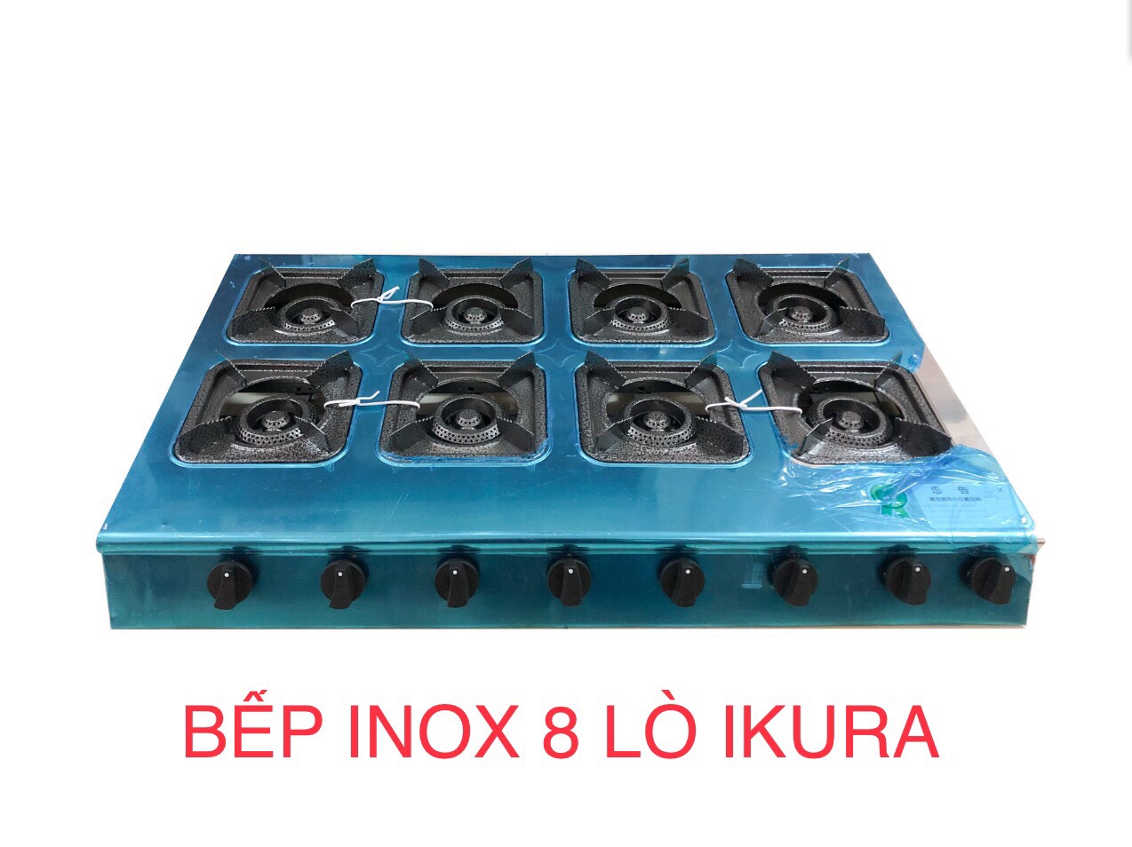 BẾP KHÈ MẶT INOX 8 LÒ - Tặng Van tự động + dây gas 1,5m