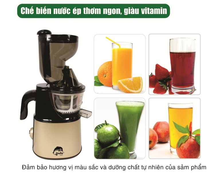 Máy Ép Trái Cây Tốc Độ Chậm Nguyên Trái Iruka I-52 - Hàng chính hãng