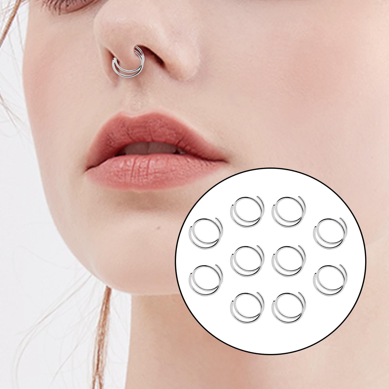 10 Count 6mm Nose Rings Spiral Nose Hoop  Birthday