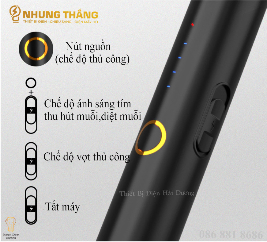 Vợt Bắt Muỗi XQN-898 Kiêm Đèn Thu Hút Muỗi , Diệt Muỗi Để Bàn , Treo Tường Tiện Lợi - 3 Lớp Lưới