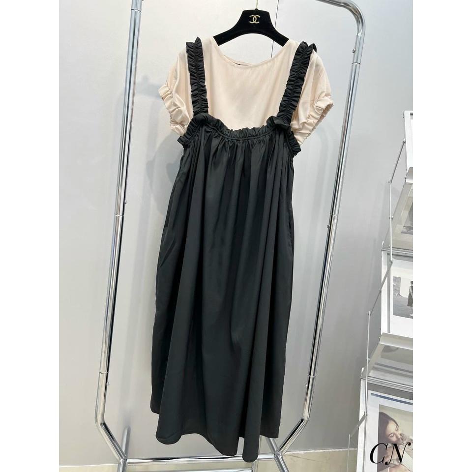 Váy Bầu Yếm Công Sở Mùa Hè Kèm Áo Rời Thiết Kế Lịch Sự Dễ Thương Đầm Bầu Đi Làm Dự Tiệc - bauxinh