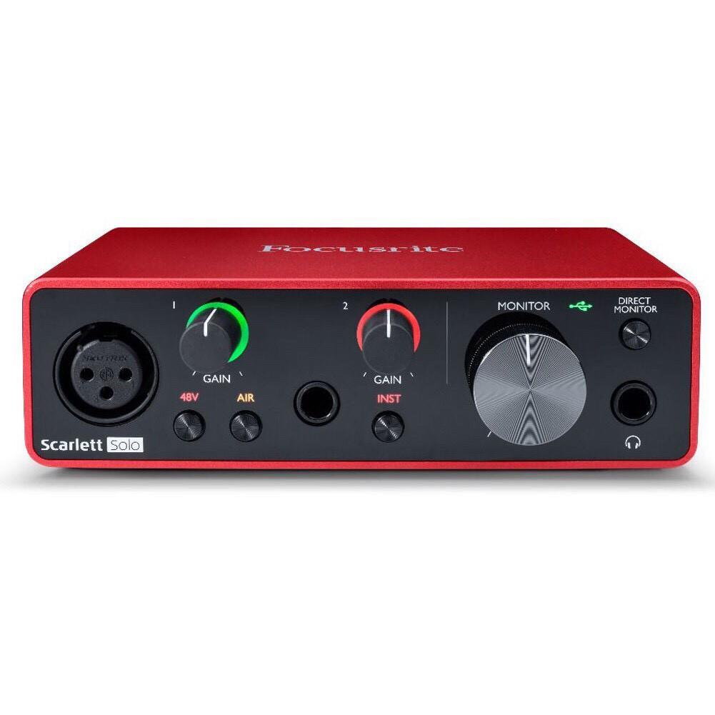 Soundcard SoloGen 3 - Focusrite Scarlett - thu âm, hát karaoke, livetream fb bán hàng, mẫu mới nhất