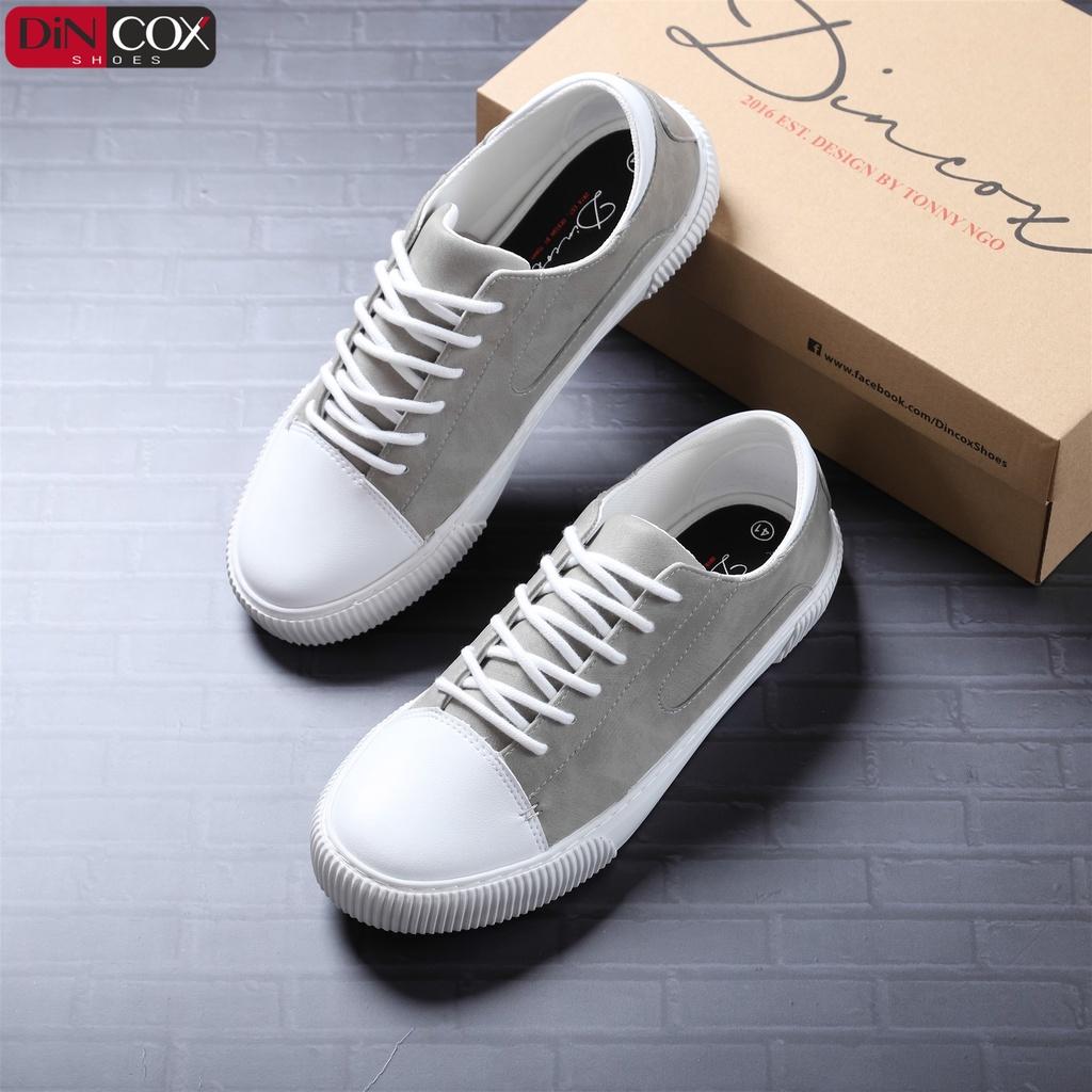 Giày Sneaker Da Nam DINCOX D07 Tinh Tế Hiện Đại Grey/White