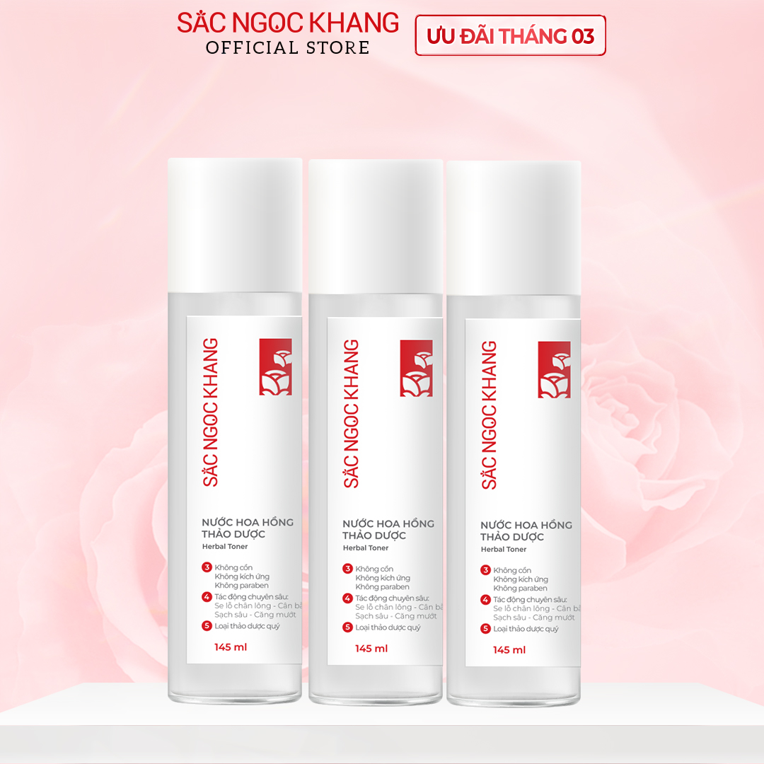 Combo 3 Chai Nước Hoa Hồng Sắc Ngọc Khang 145ml