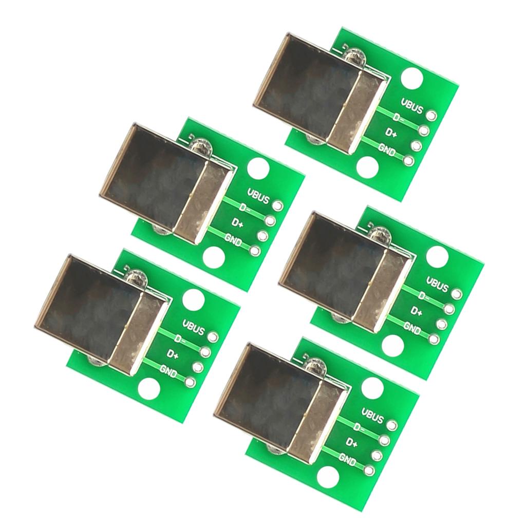 5 Pieces USB Type B Female Socket Breakout Board to DIP Adaptor