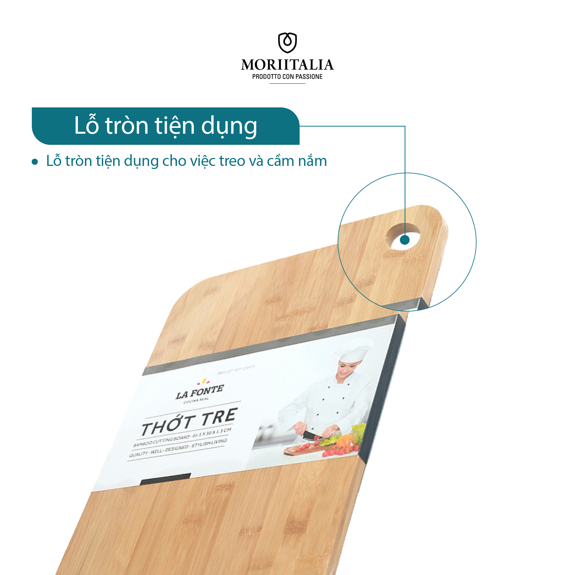 Thớt Tre La Fonte 45.5x30x1.3 Cm - 180602