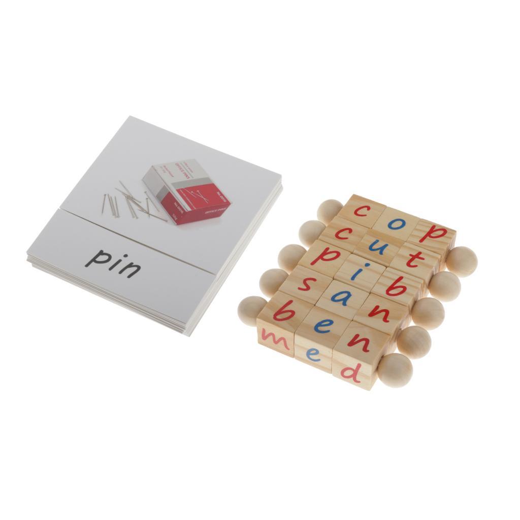 5x Montessori Phiên Âm Đọc Khối 52x Thẻ Đầu Học Tập Cho Trẻ Em