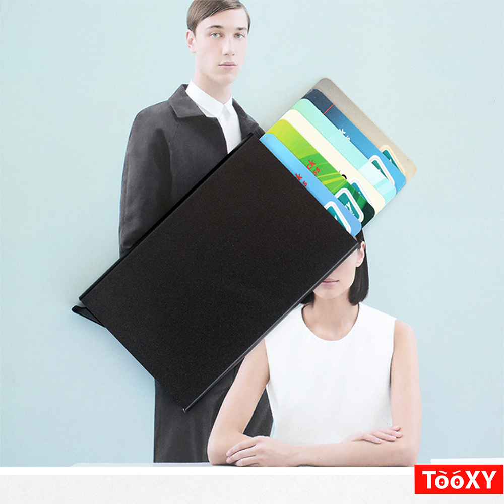 Ví đựng thẻ ATM ngân hàng, Hộp đựng Name Card, chất liệu hợp kim nhôm cao cấp, để 6 thẻ nhựa hoặc danh thiếp