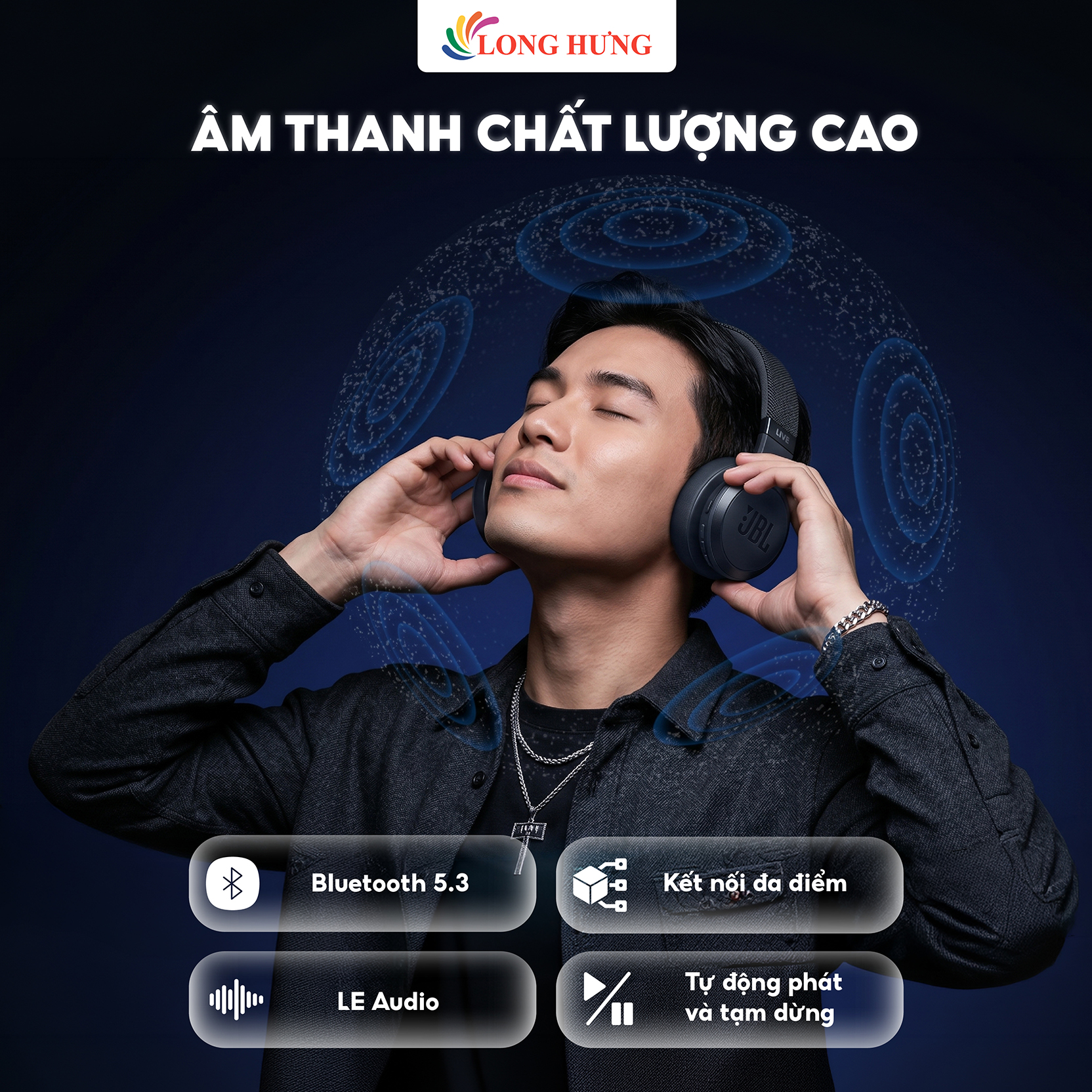 Tai nghe chụp tai Bluetooth JBL Live 670NC LIVE670NC - Hàng chính hãng