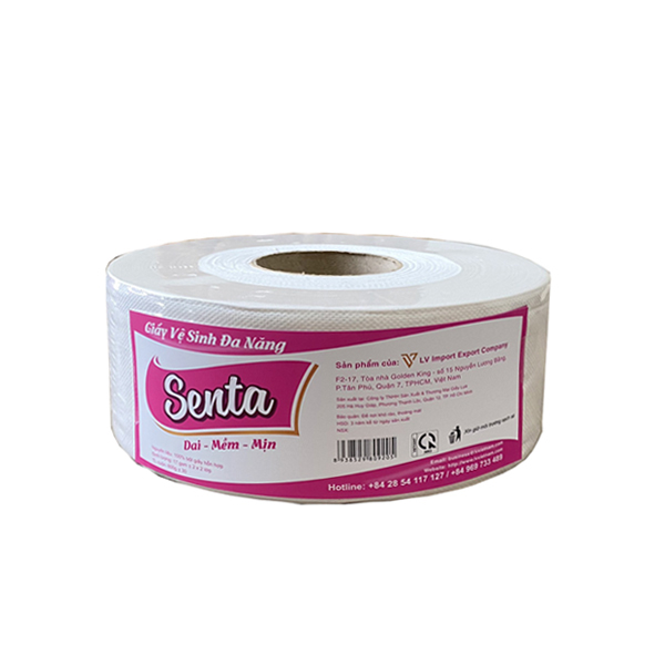 COMBO 5 GIẤY VỆ SINH CUỘN LỚN SENTA 600G CẢI TIẾN MỚI