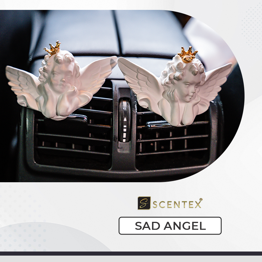 Nước hoa xe hơi cao cấp Scentex SAD ANGEL 100% Organic, được làm từ chất liệu đá Aroma Stone đặc biệt, dễ dàng thẩm thấu và khuếch tán mùi hương theo cửa gió điều hòa, khử mùi, diệt khuẩn hiệt quả - Hàng Chính Hãng