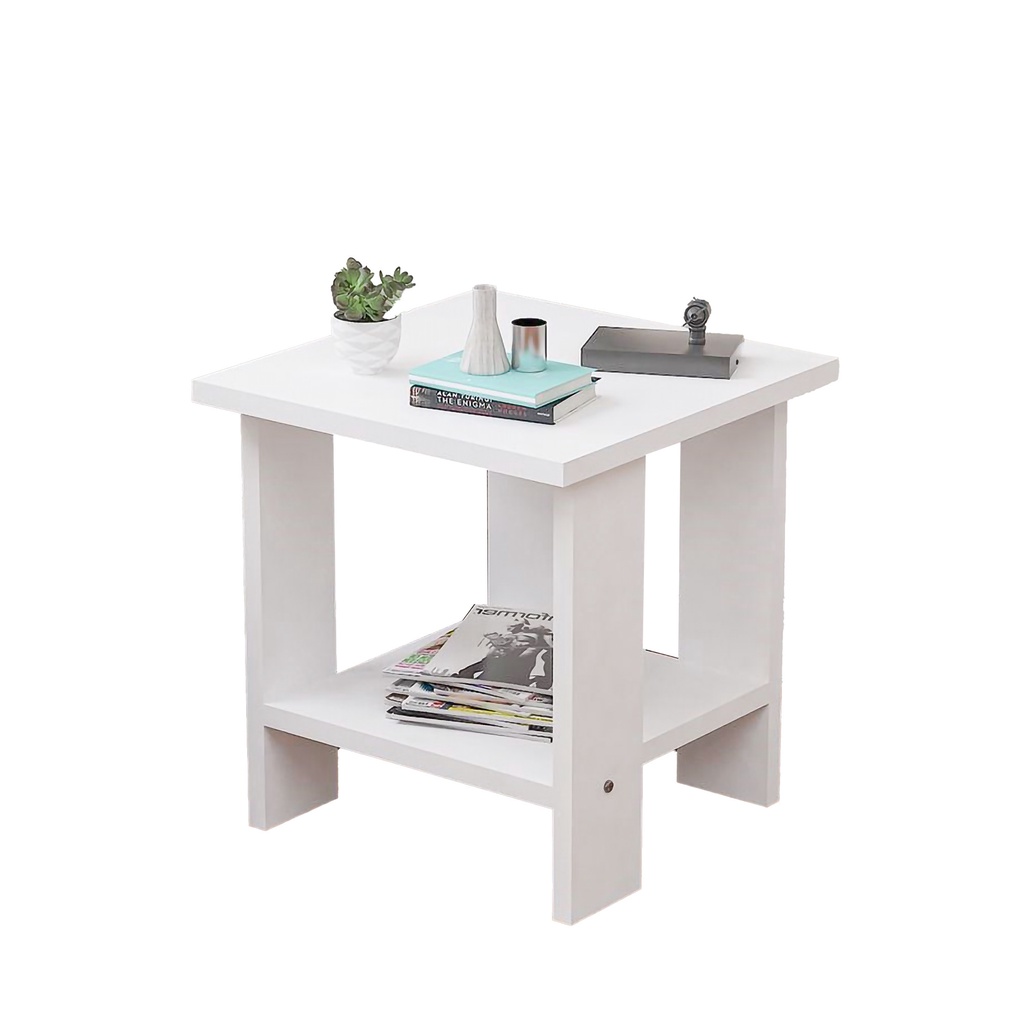 Kệ Bàn Trà Nhỏ 2 Tầng Bằng Gỗ MDF Để Đầu Giường Tiện Lợi, Kệ Để Đầu Giường Đa Năng 2 Tầng Decor Phòng Khách