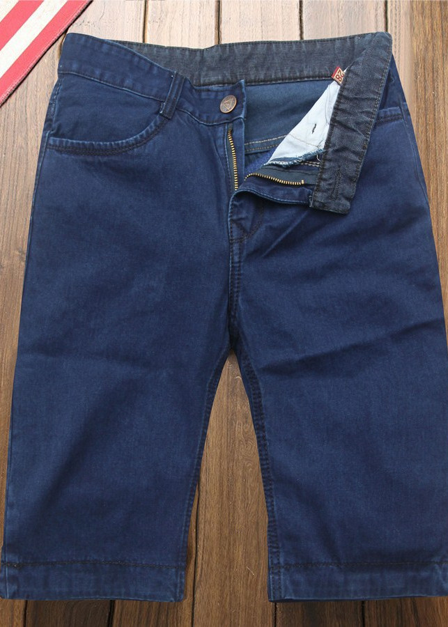 Quần short jean nam xanh cào xước Q168