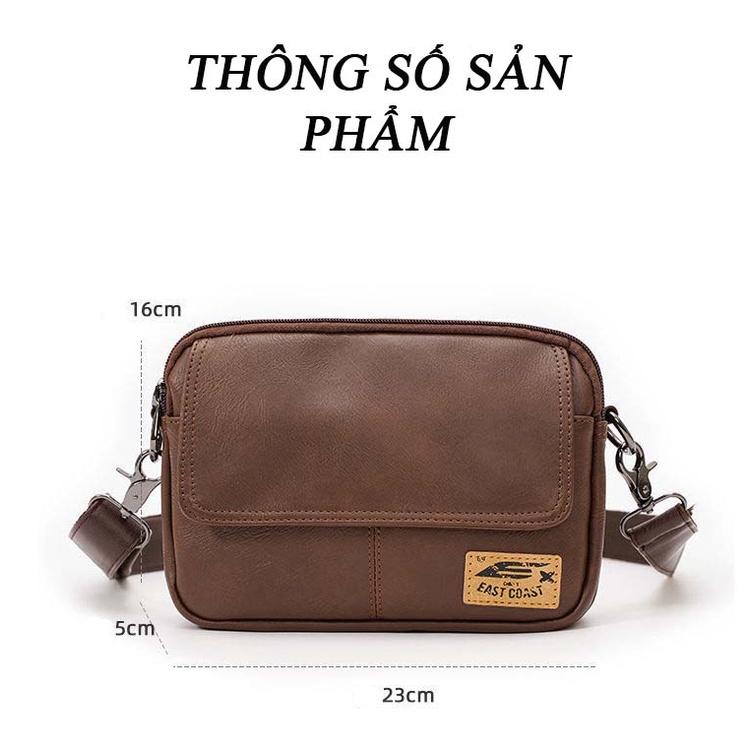 Túi Đeo Chéo Da Nam Thời Trang TC16 Nhỏ Gọn Chống Nước Chống Xước Túi Đeo Vai Nam Da PU Cao Cấp Nhiều Ngăn Tiện Lợi