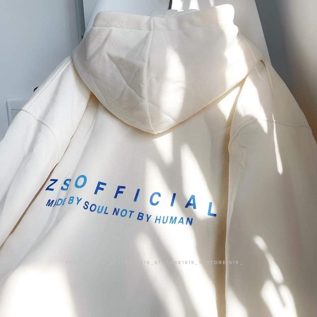 Áo Hoodie nỉ WZS màu kem unisex ảnh thật STSTore ( nam nữ mặc đều được)