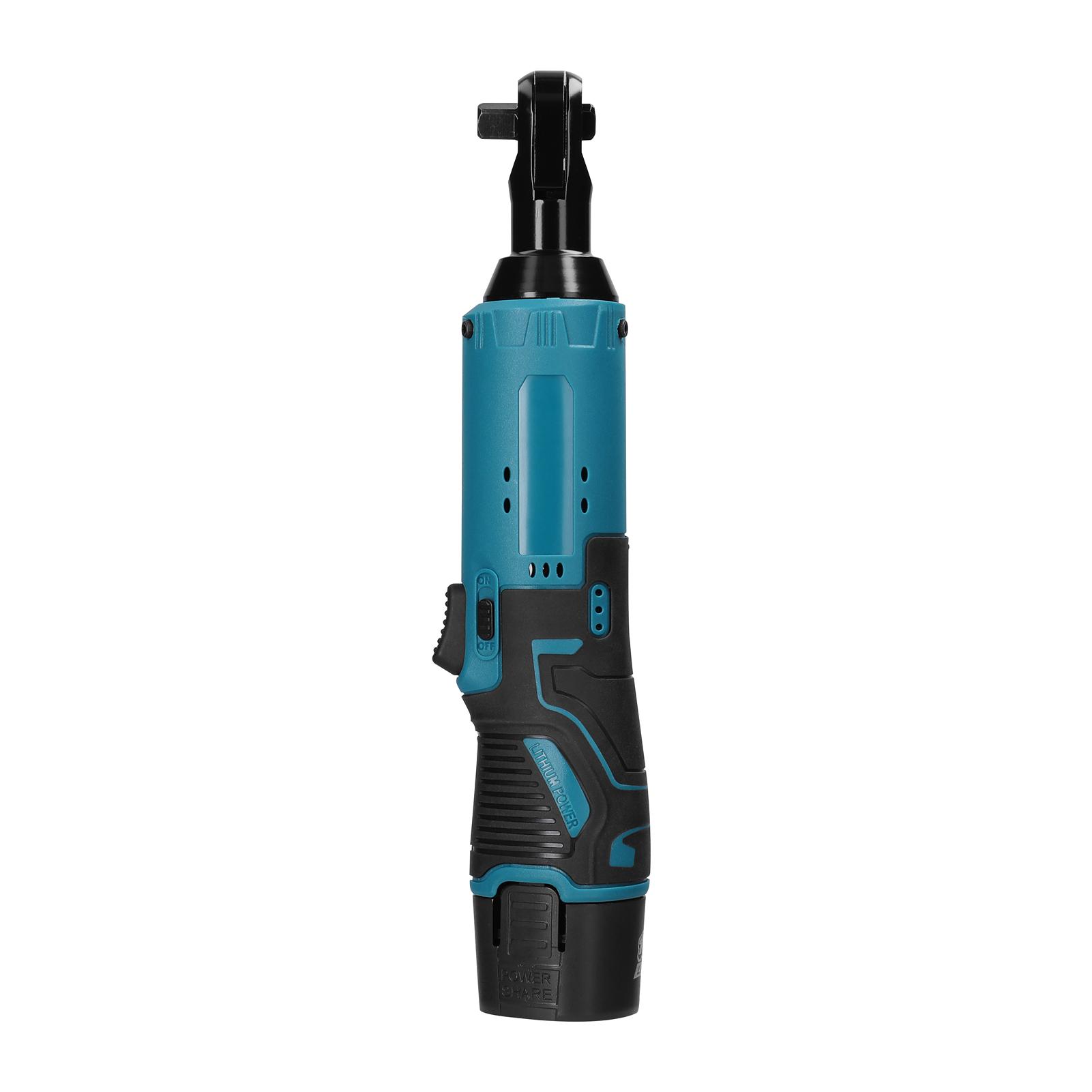 Multifunctional 12.0V Cordless Rechargeable Electric Wrench 3/8 Inch 90° Right Angle Ratchet Wrenches Handheld Driver Power Tool