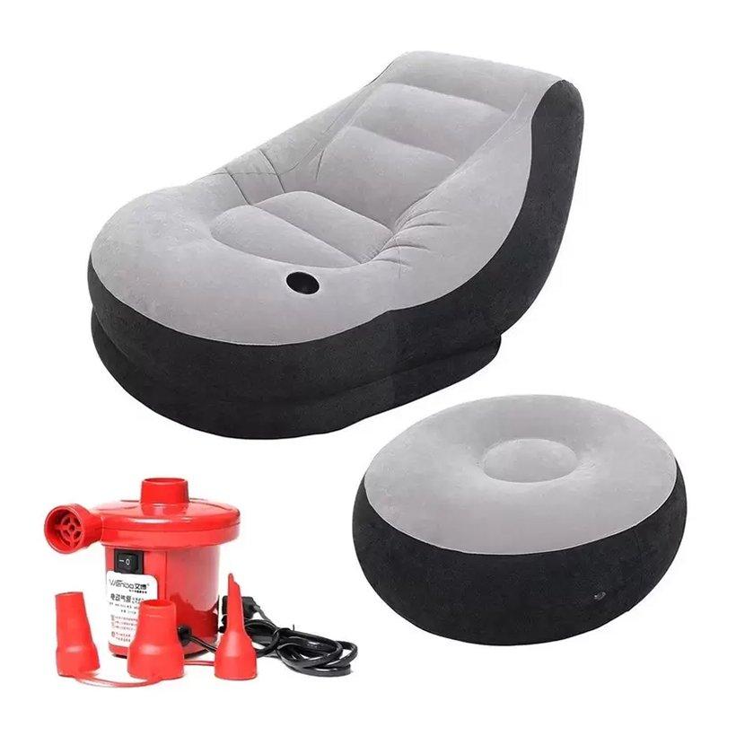 Ghế Hơi Tựa Lưng Cao Cấp + Tặng Kèm Bơm Điện 2 Chiều - Miễn Phí Vận Chuyển