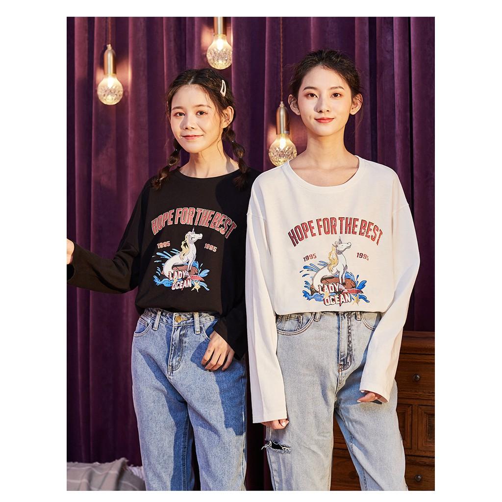 Áo thun tay dài form rộng HOPE FOR THE BEST ulzzang thu đông UNISEX