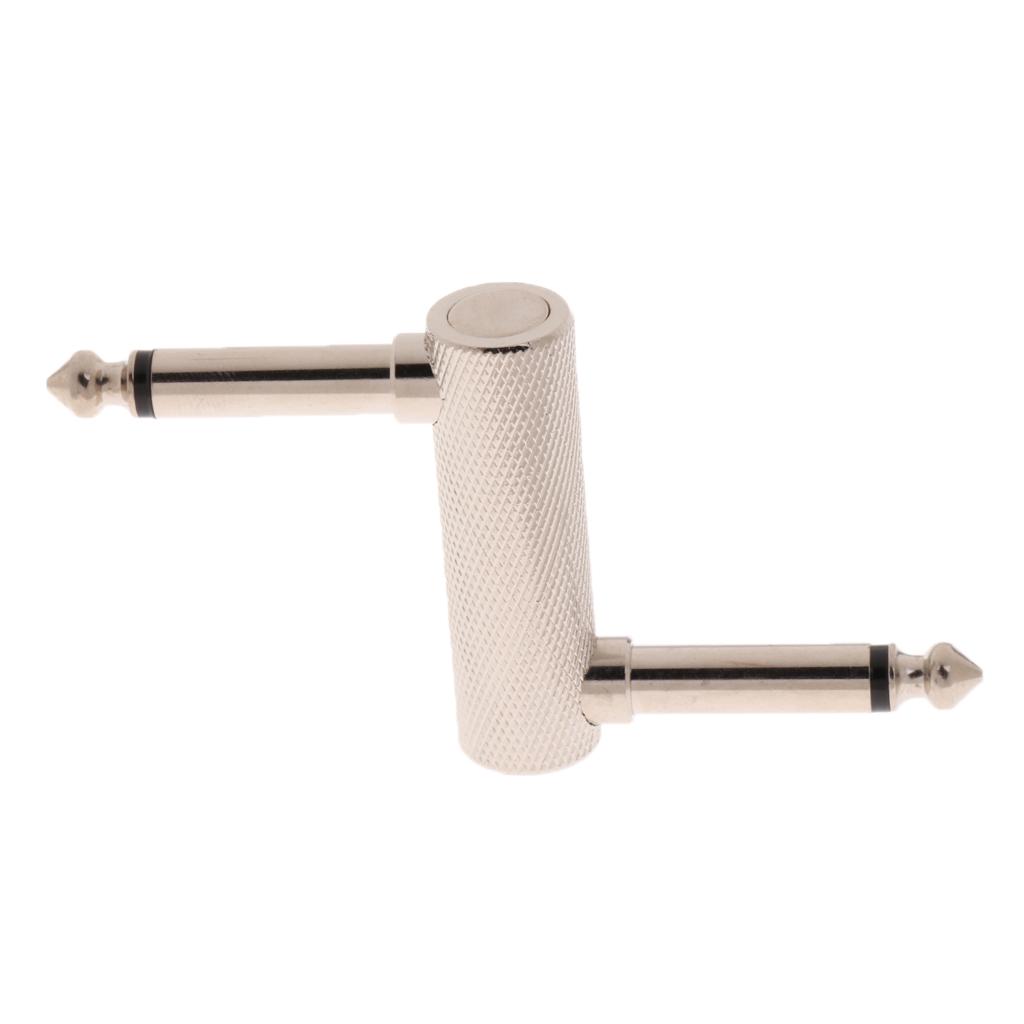 6.35mm Jack 90° Audio Converter Headphone Male to Male GOLD PLATED Adapter