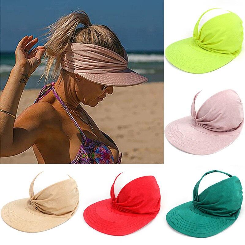 Women Beach Hats Summer Outdoor Sun Shade Wide Brim Caps Hat Empty Top Breathable Sunscreen Sunhat Visor Sport Caps Hats