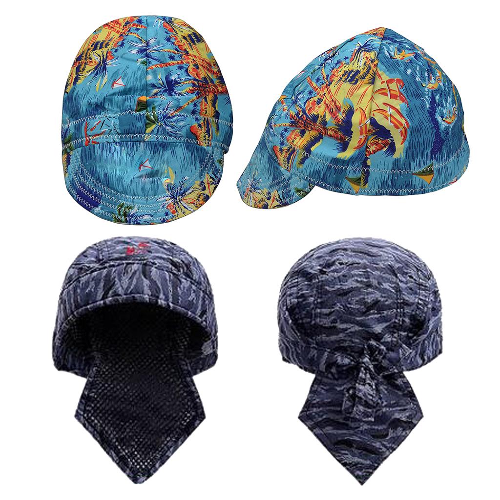 4Pcs Welding Welders Flame Retardant Protective Welding Cap/ Hat Scarf with Mesh