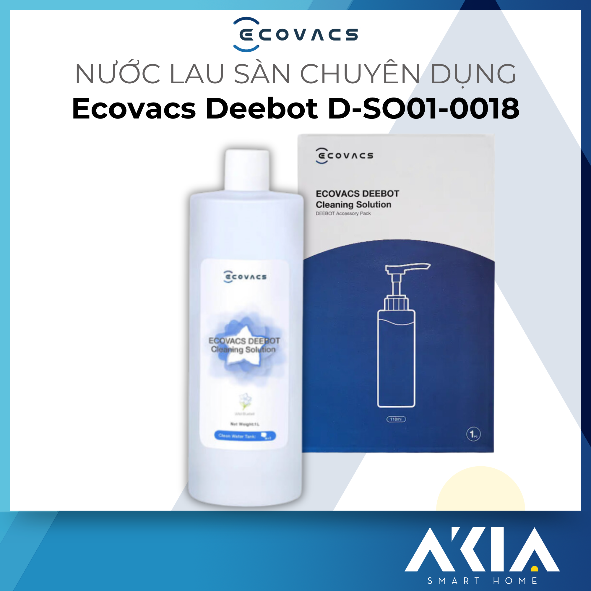 Nước lau sàn chuyên dụng cho Robot Ecovacs - Làm sạch vết bẩn, mùi hương tự nhiên nhẹ nhàng - HÀNG CHÍNH HÃNG