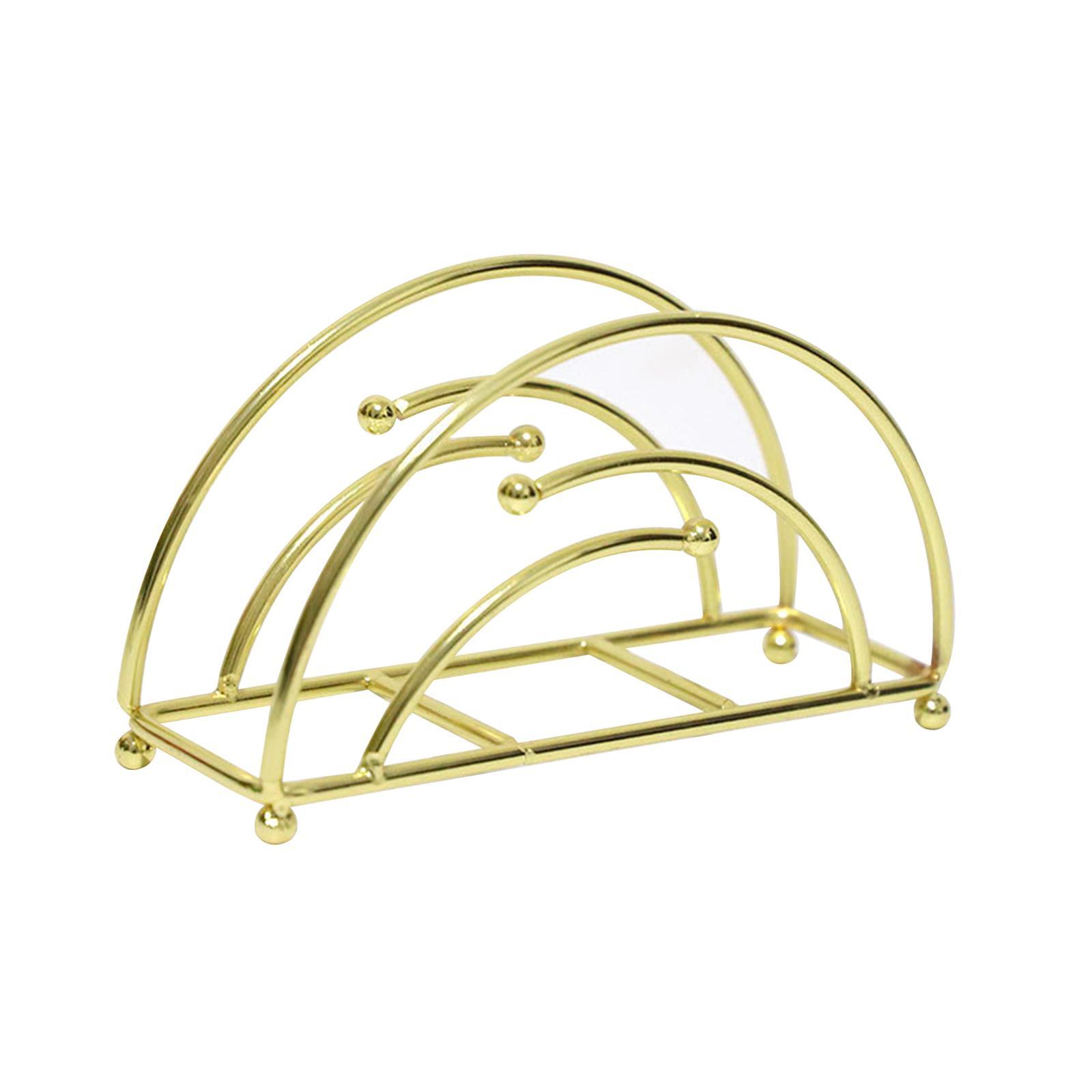 Metal Freestanding Tissue Dispenser Organizer Golden