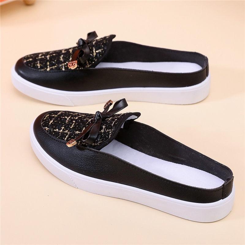 Giày Lười Vải Canvas Hở Ngón Thời Trang Mới Cho Nữ