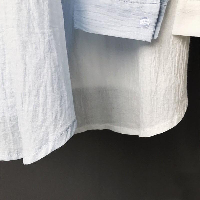 ÁO SƠ MI LỆCH TÀ SIÊU MÁT(kèm hình shop tự chụp)