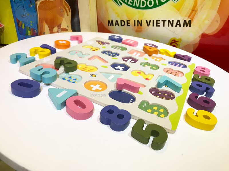 Bảng chữ số đôi kèm dấu cho bé làm toán đồ chơi gỗ cho bé