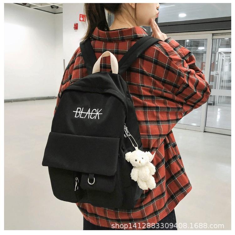 Balo đi học chư BLACK cá tính, giá tốt, thời trang dùng để đi học đi chơi dễ thương