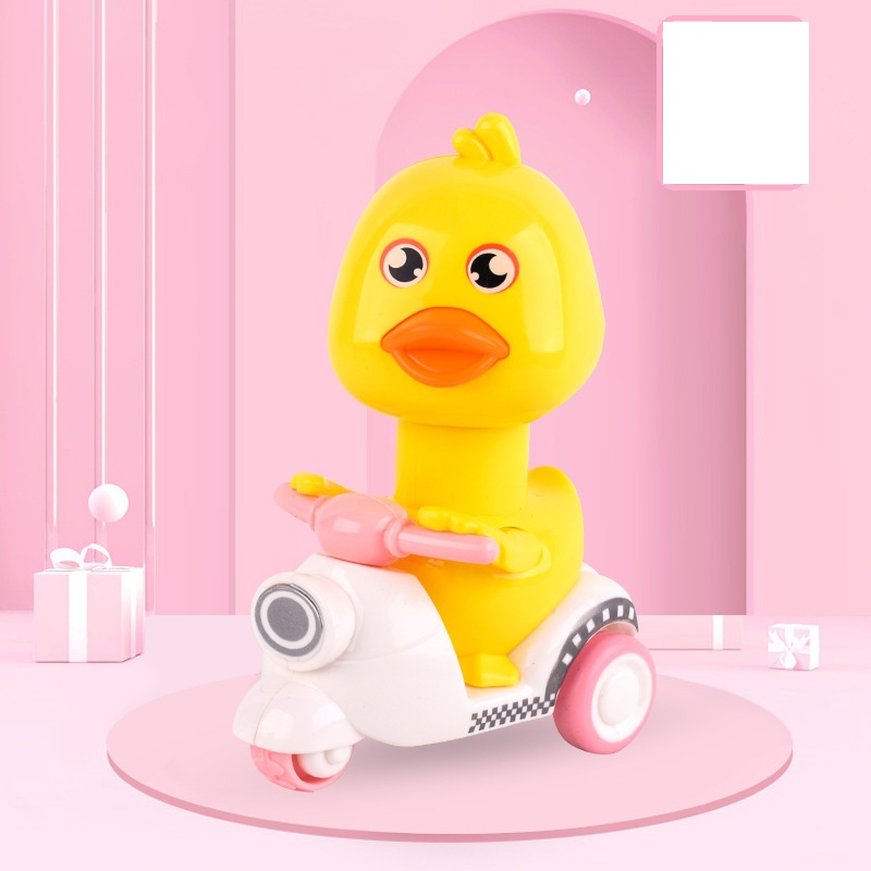 Con Vịt Đồ Chơi Cho Bé Vặn Cót, Đồ Chơi Dây Cót Cho Bé 1 2 3 4 5 tuổi, Vịt Đi Xe Vespa Nhấn Đầu Là Chạy