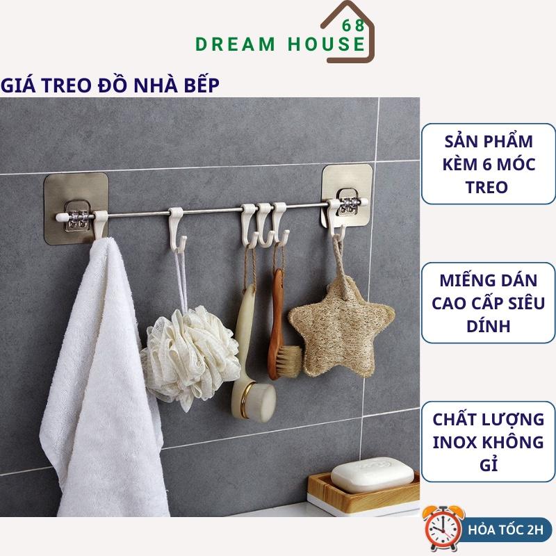 Giá Treo Đồ Nhà Bếp Có Móc Kèm Miếng Dán Tiện Lợi