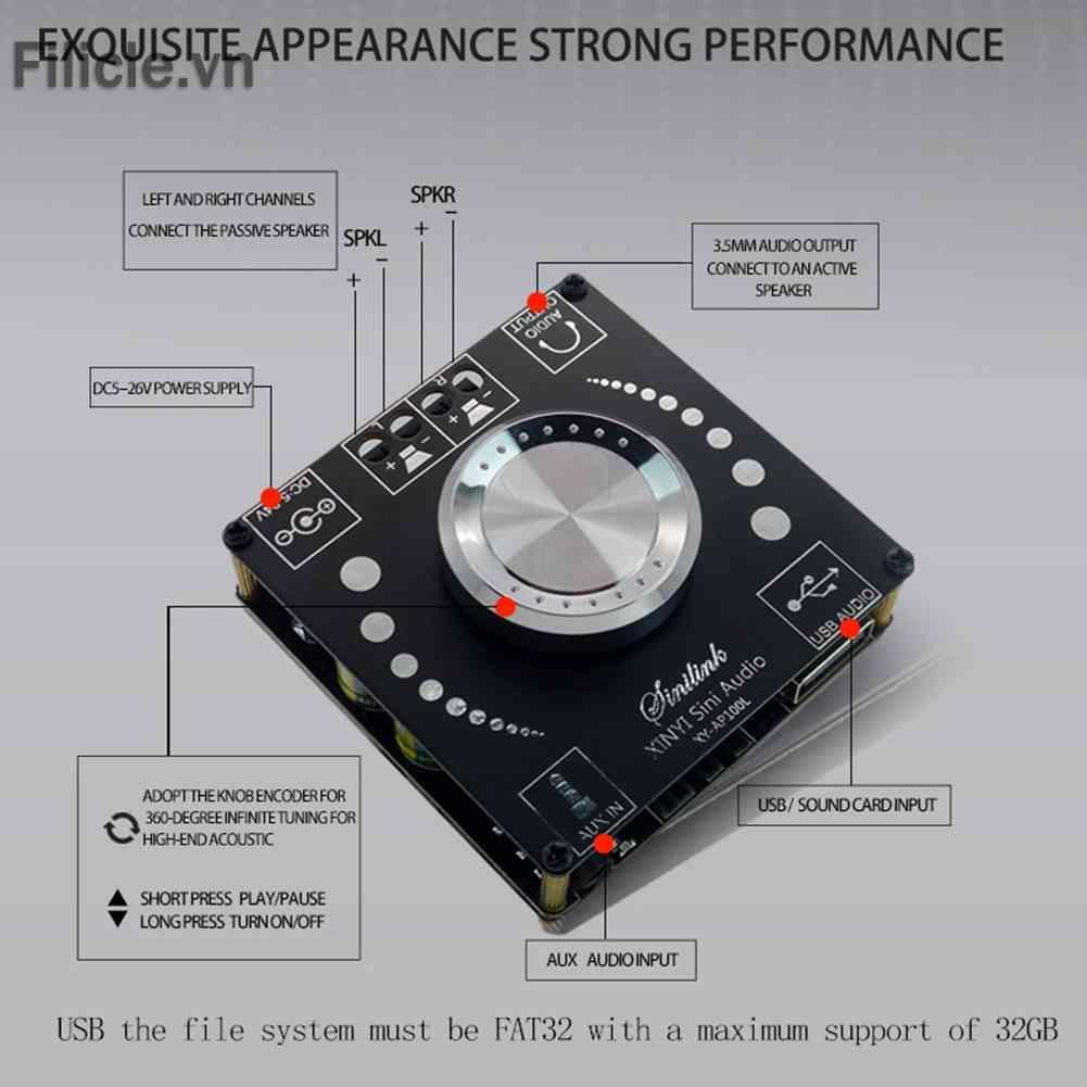 Bảng Mạch Khuếch Đại Âm Thanh Kỹ Thuật Số Kênh 2.0 XY-AP100L 100Wx2