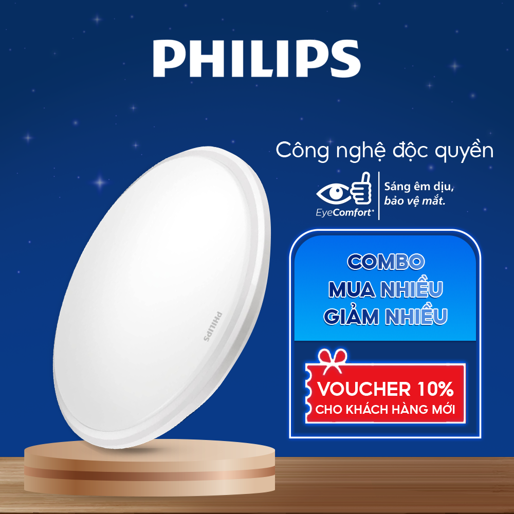 Đèn ốp trần Philips 31824 Twirly LED WHT công suất 12W - Ánh sáng vàng 2700K