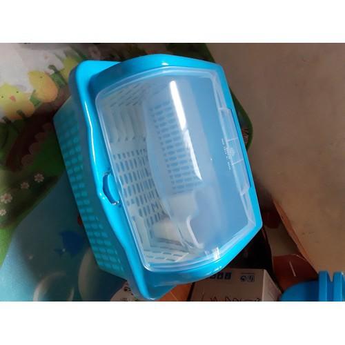 Kệ Úp Chén Bát Có Nắp Đậy 1 Tầng- Có Lỗ Thoát Nước Nhựa Nắp Đậy Chống Bụi Bặm Cao Cấp