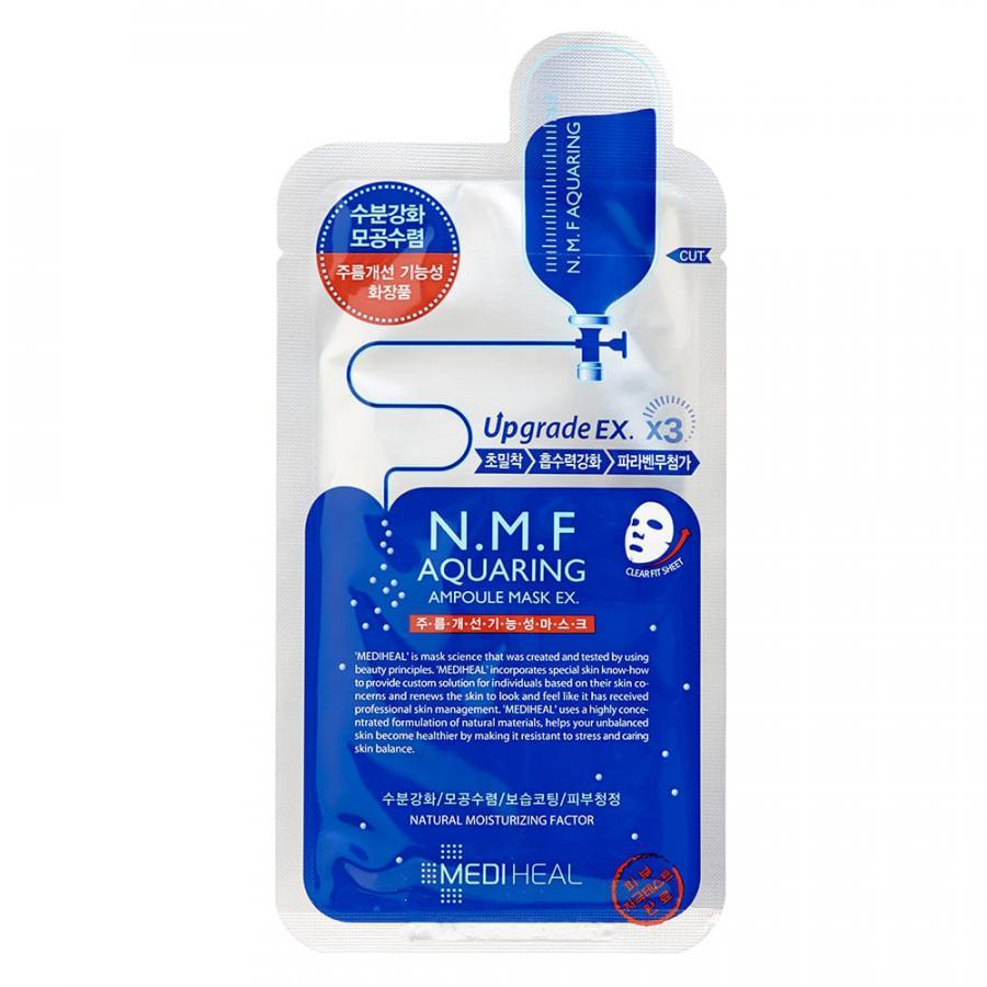 Combo 5 Mặt nạ cấp nước dưỡng ẩm cho da khô Mediheal N.M.F Aquaring Ampoule Mask Ex 25ml x5
