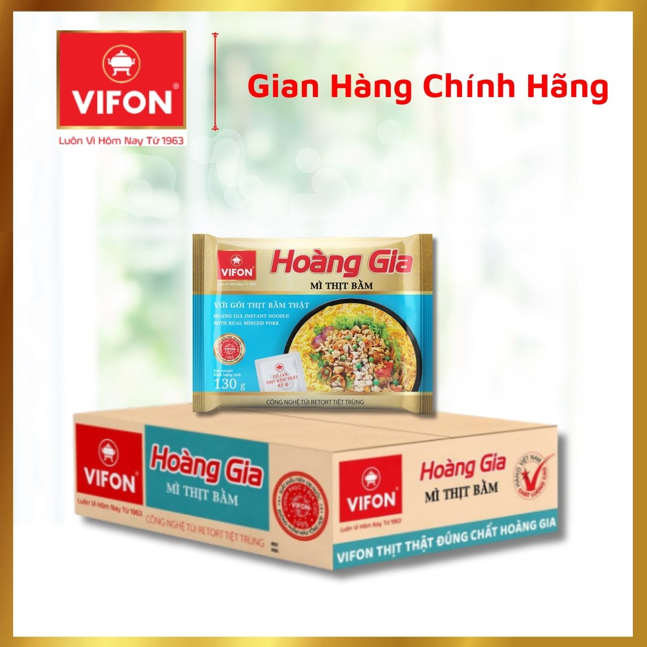 Thùng 18 Mì Thịt Bằm HOÀNG GIA VIFON (130gr / Gói)