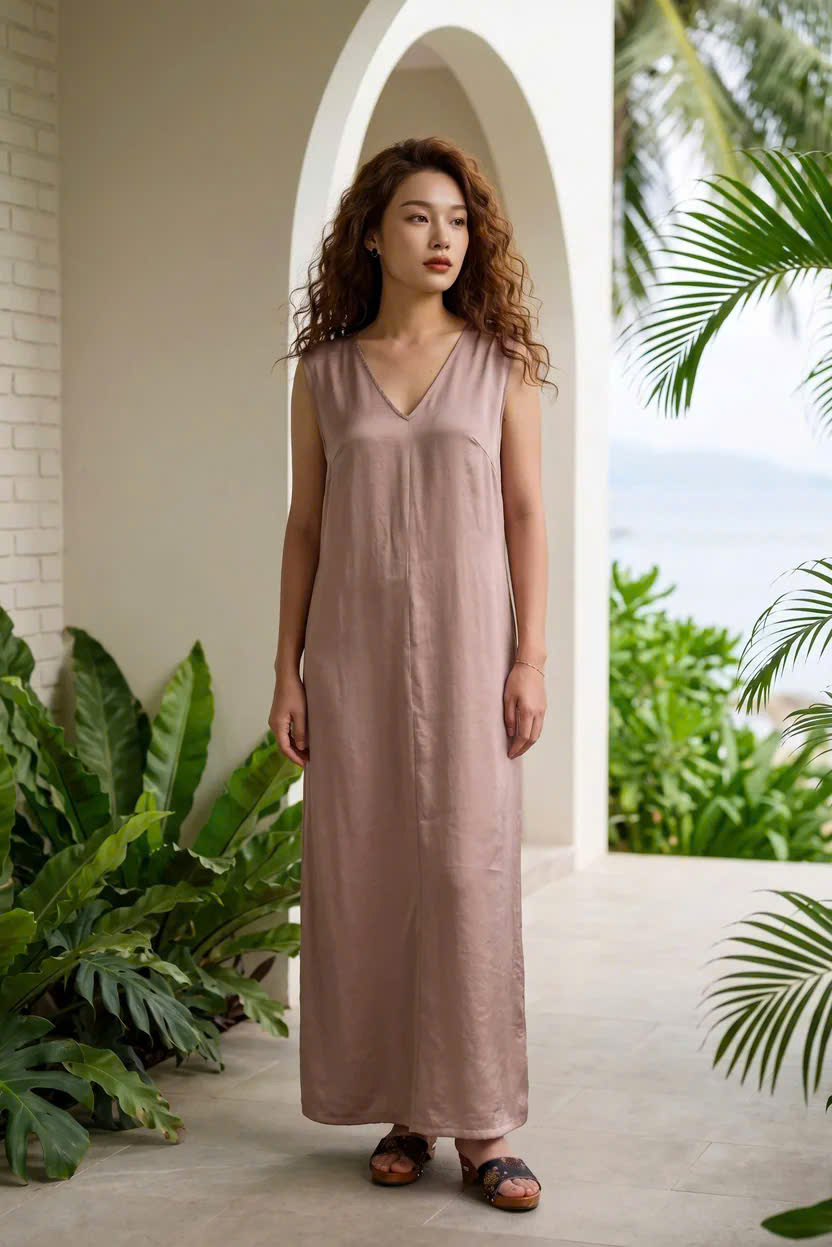 Đầm Maxi Dáng Suông Tencel Ánh Tức Dre202 Thời trang Hity