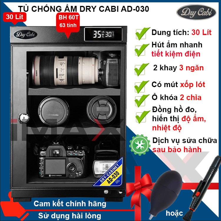 TỦ CHỐNG ẨM DRY CABI AD-030, 30 LÍT - HÀNG CHÍNH HÃNG