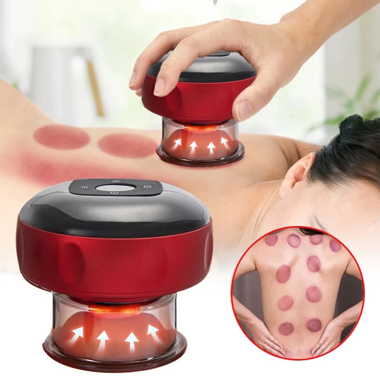 ÁO Thun Nam - Bộ Giác Hơi Điện Cầm Tay 6 Chế Độ - Massage Giảm Đau và Tăng Cường Lưu Thông Khí Huyết
