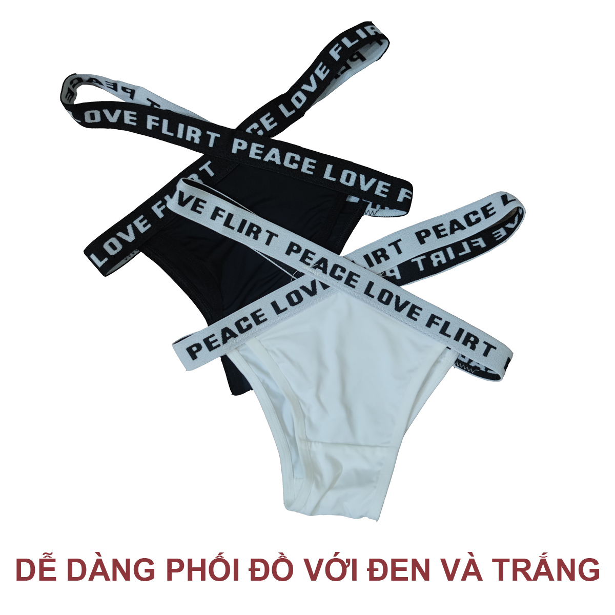 Quần lót cạp chéo chữ X - Quần lót gợi cảm cạp chéo phối viền chữ X PEACE LOVE FLIRT