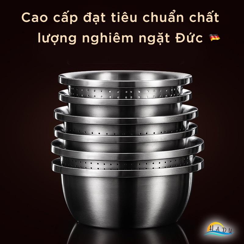 Bộ Rổ Thau Inox 304 Lưới Lớn Nhỏ Sâu Lòng Cao Cấp 20cm 22cm 24cm 16cm 28cm 30cm 32cm 34cm Đạt Chất Lượng Đức HADU