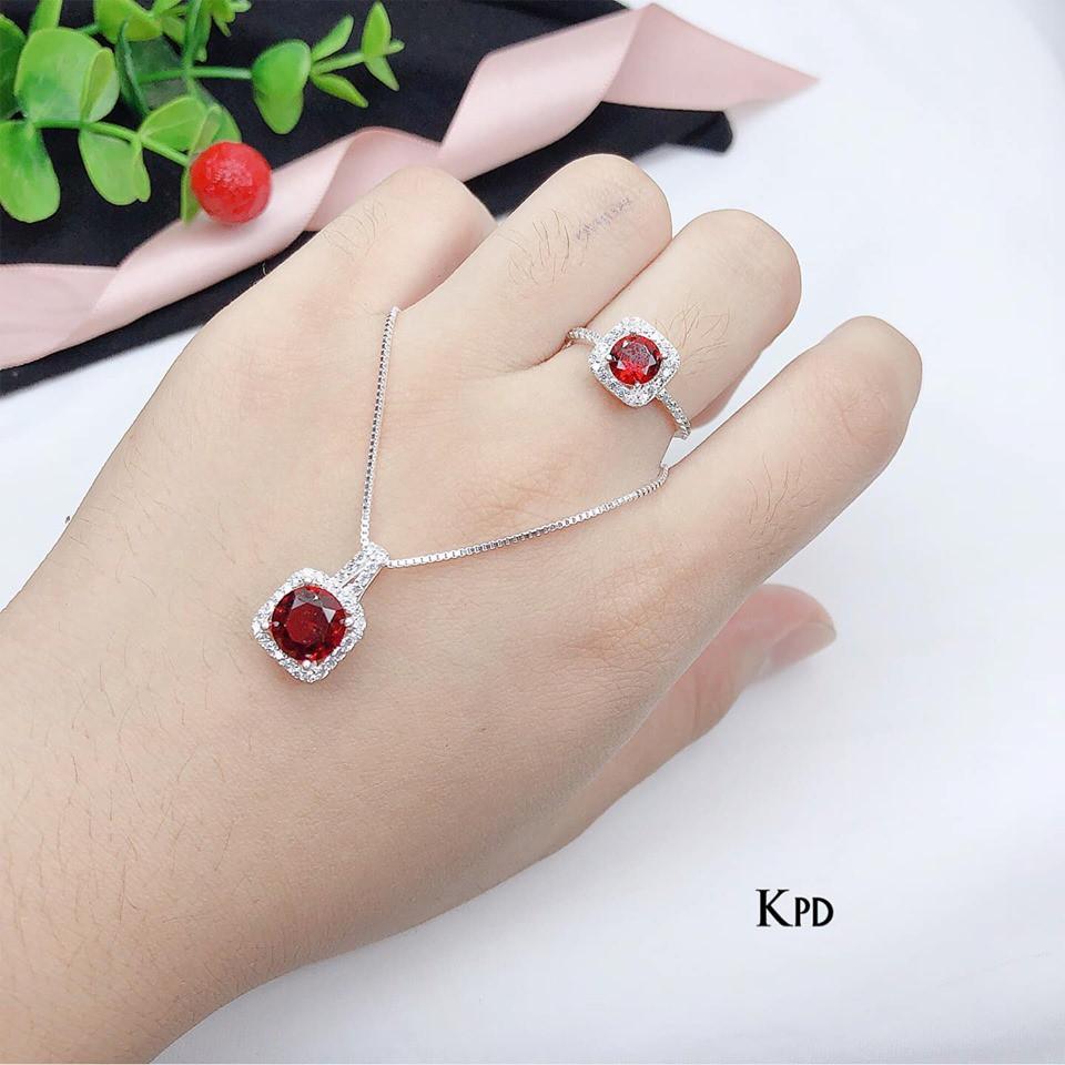 BỘ TRANG SỨC VUÔNG ĐÁ MÀU CỰC ĐẸP GIÁ RẺ -